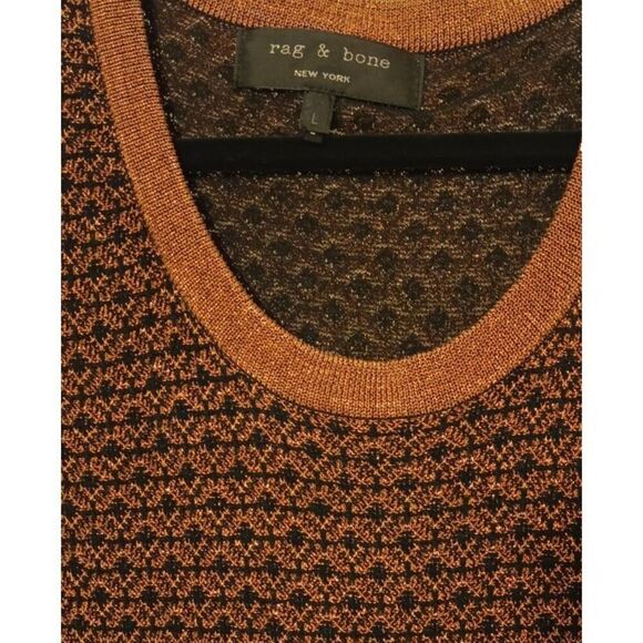 New Rag & Bone New York Amanda Dress Metallic Brown/Copper Size Large - Picture 5 of 5